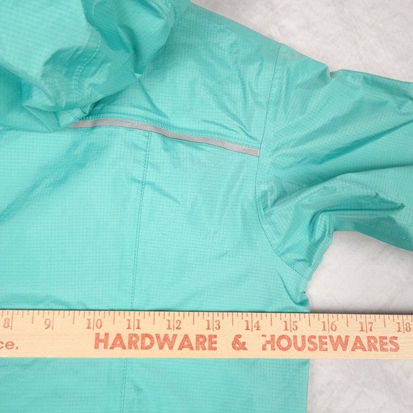 Patagonia Torrentshell Rain Coat Jacket Girls Small 8 Blue H2no Hooded - Picture 14 of 16